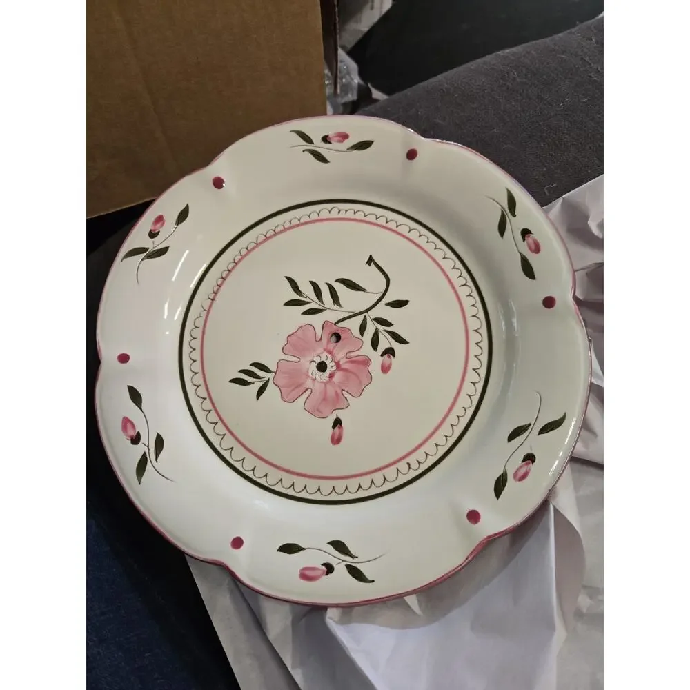 Stangl Pottery Colonial Rose 2-Tier Server • Hand Painted • Plate & Bowl Set